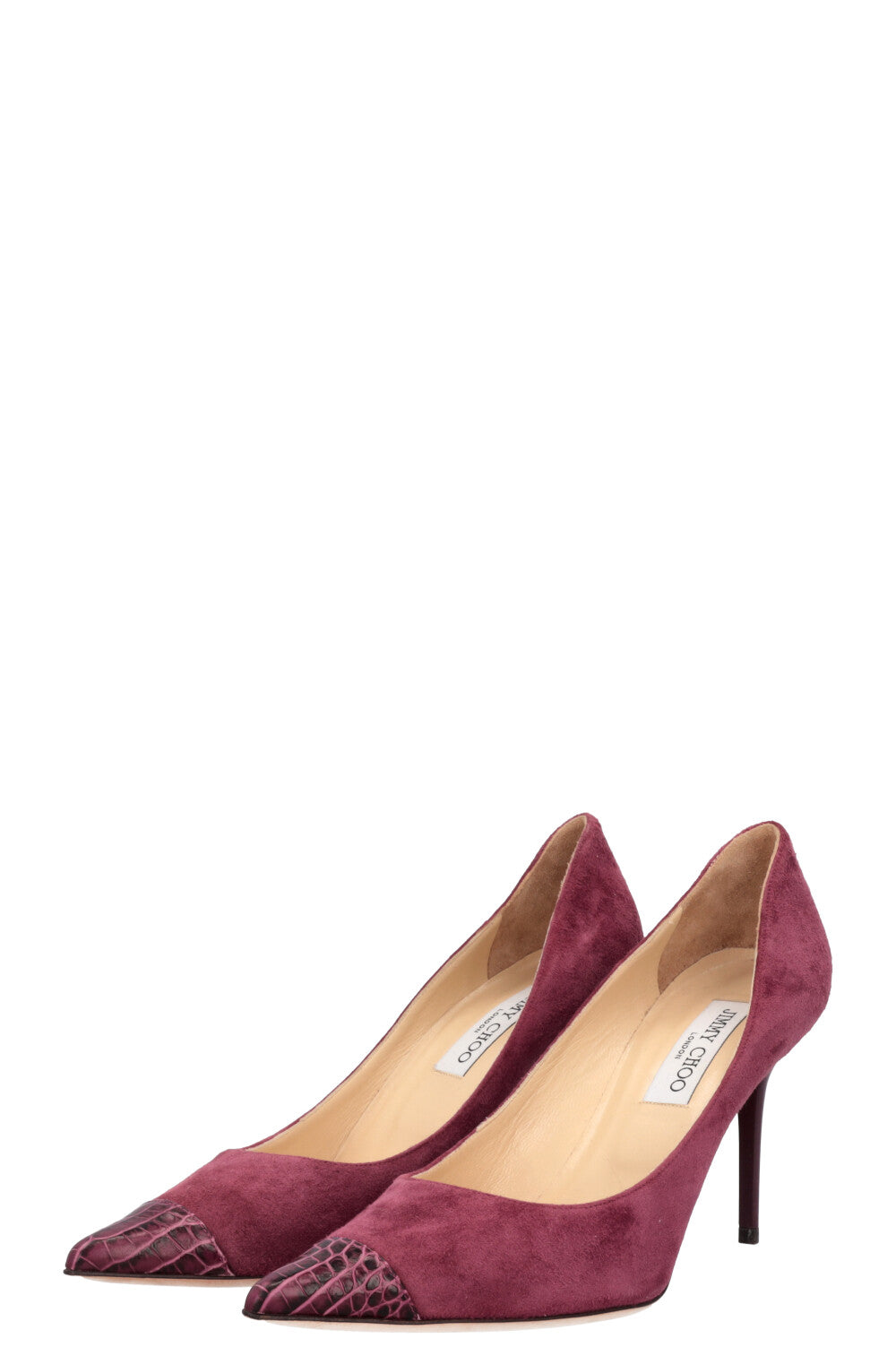 JIMMY CHOO Heels Croc Embossed Purple