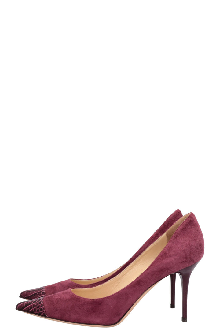JIMMY CHOO Heels Croc Embossed Purple