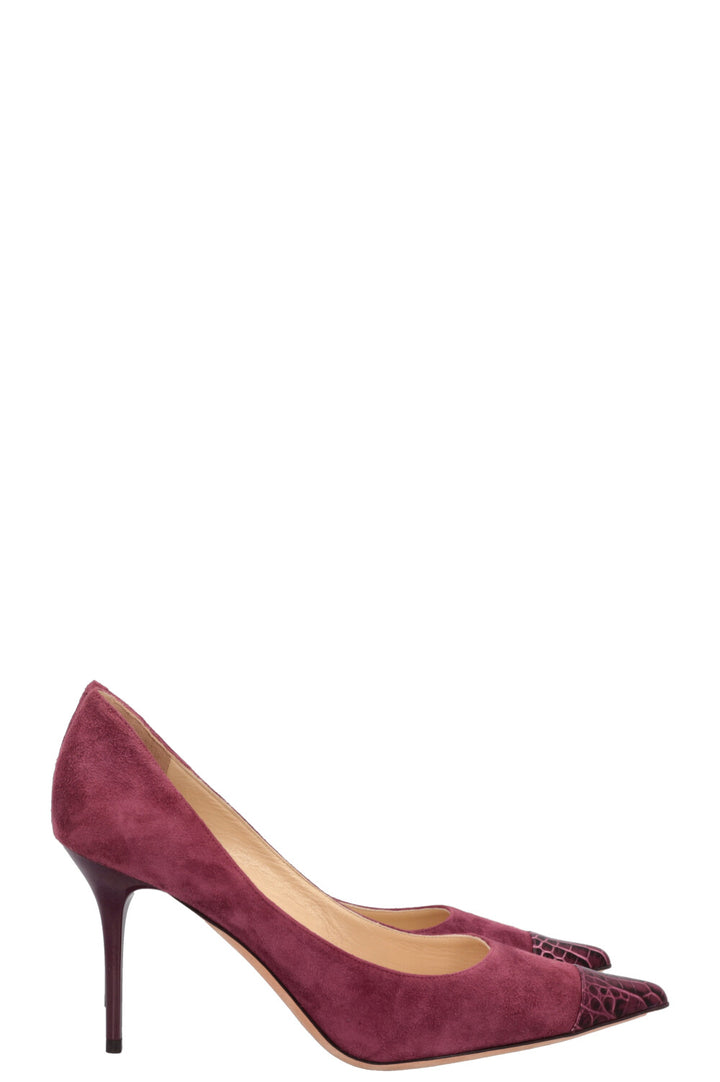 JIMMY CHOO Heels Croc Embossed Purple