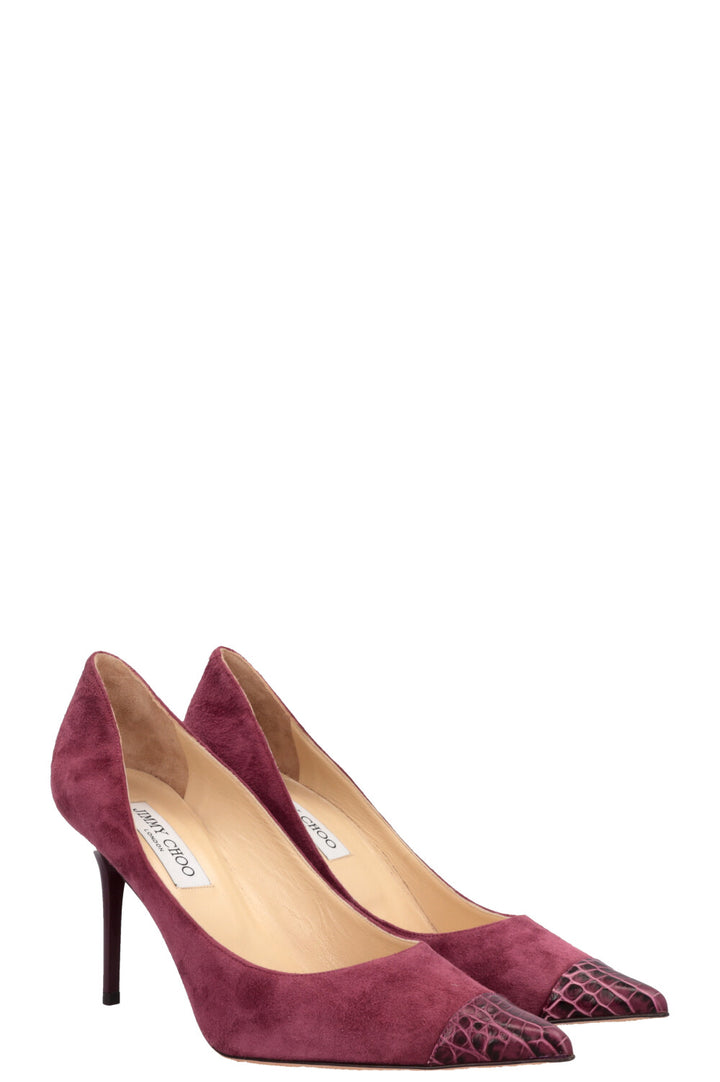 JIMMY CHOO Heels Croc Embossed Purple