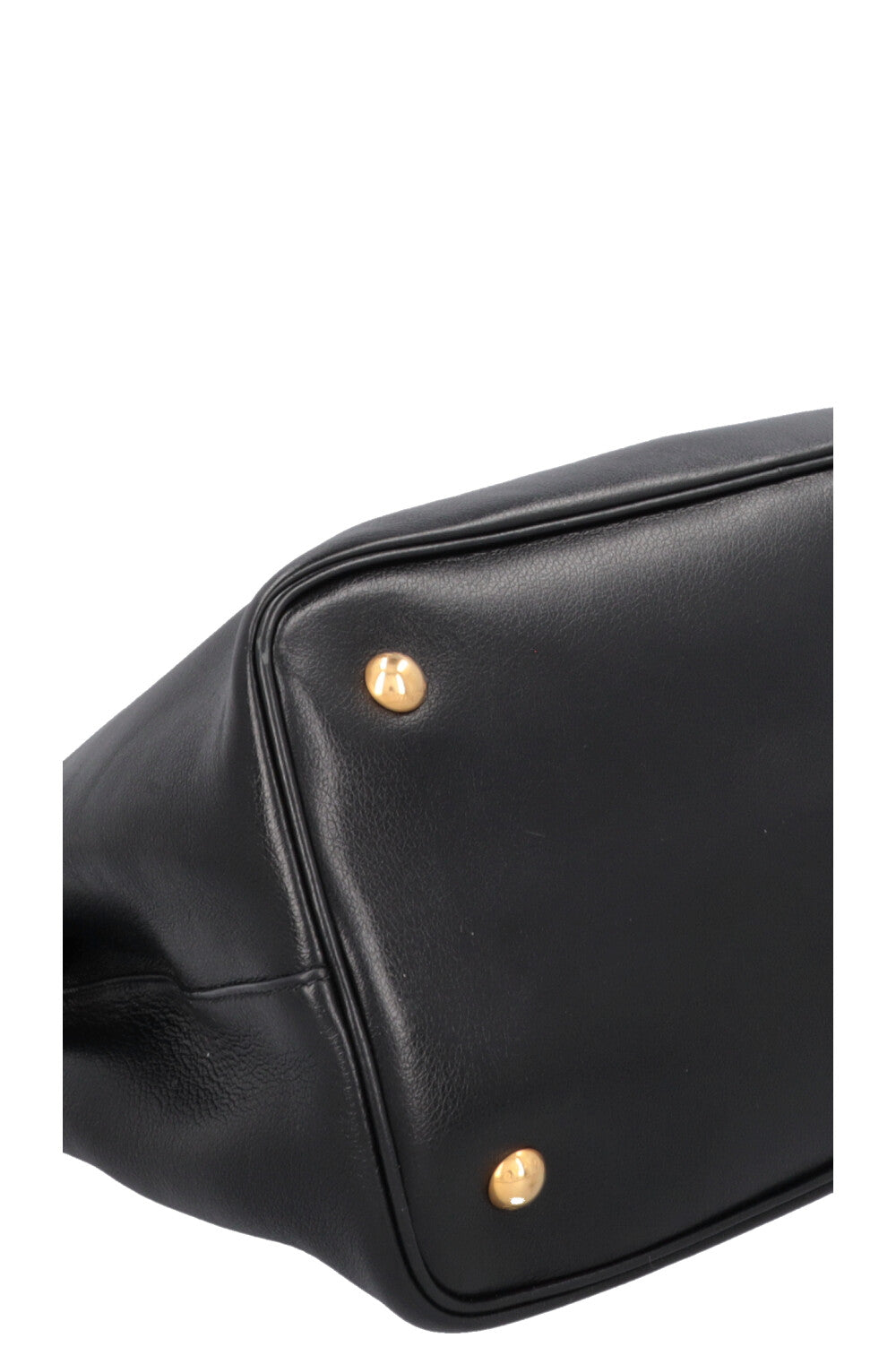 PRADA Logo Tote Bag Leather Black