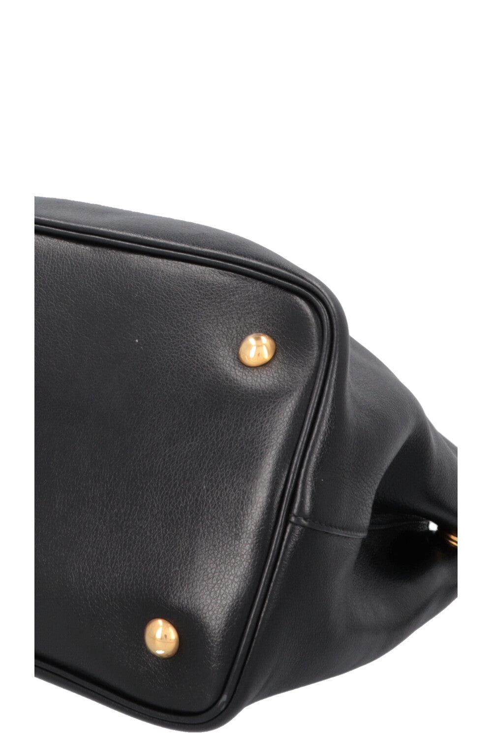 PRADA Logo Tote Bag Leather Black