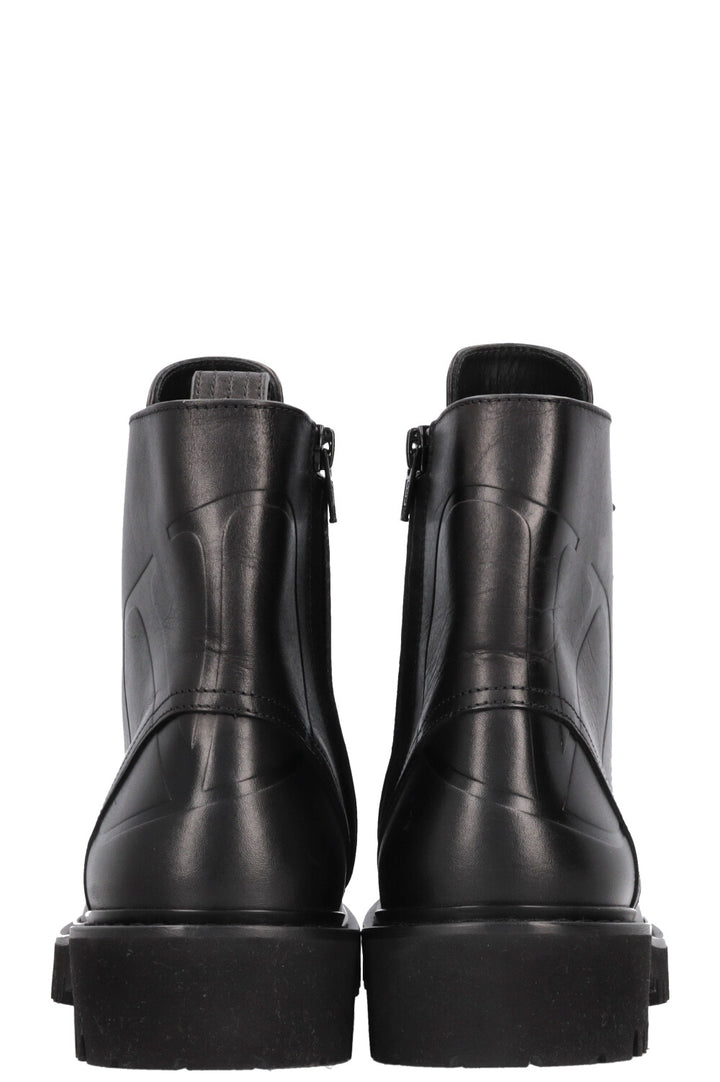 Bottines à lacets avec logo V VALENTINO noires