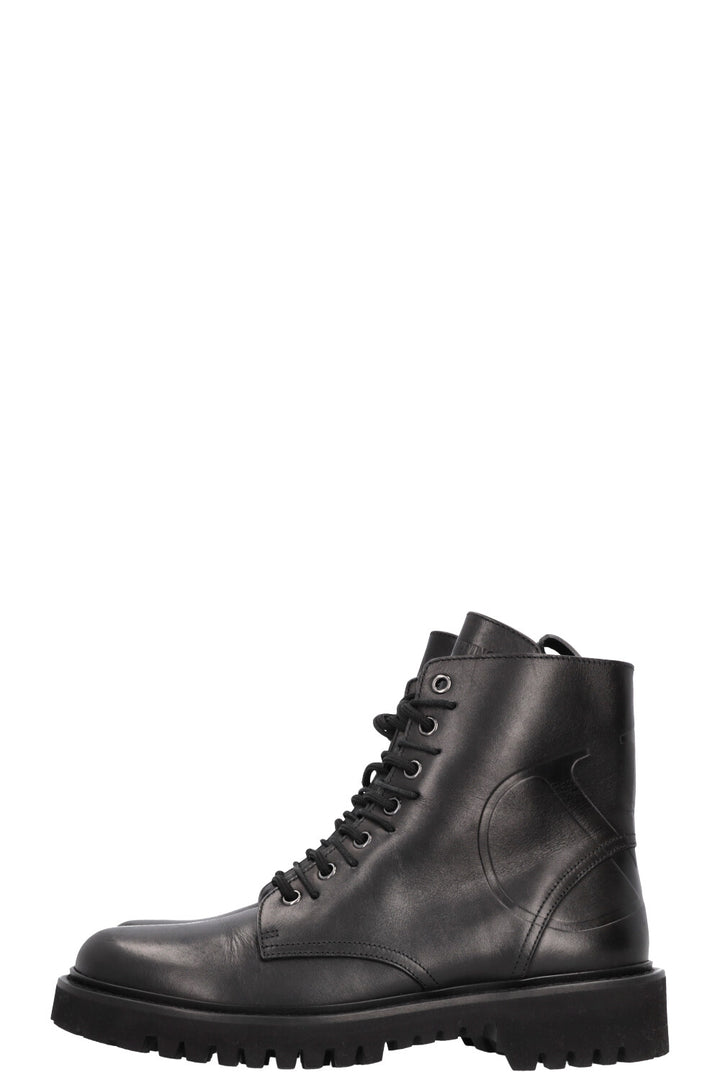 Bottines à lacets avec logo V VALENTINO noires