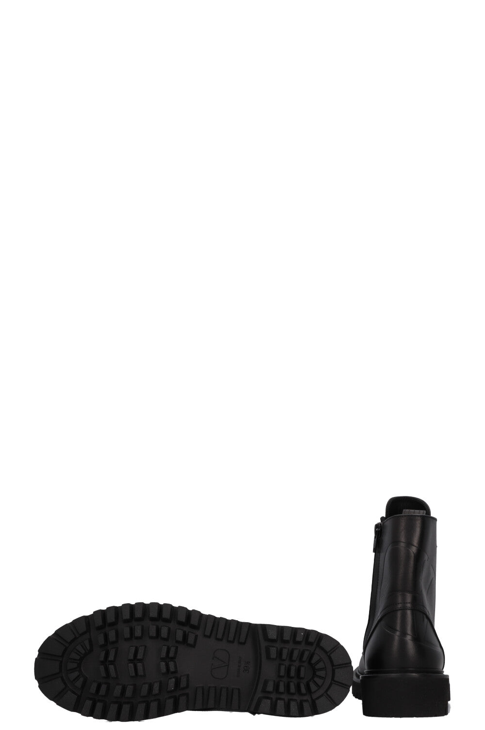 Bottines à lacets avec logo V VALENTINO noires
