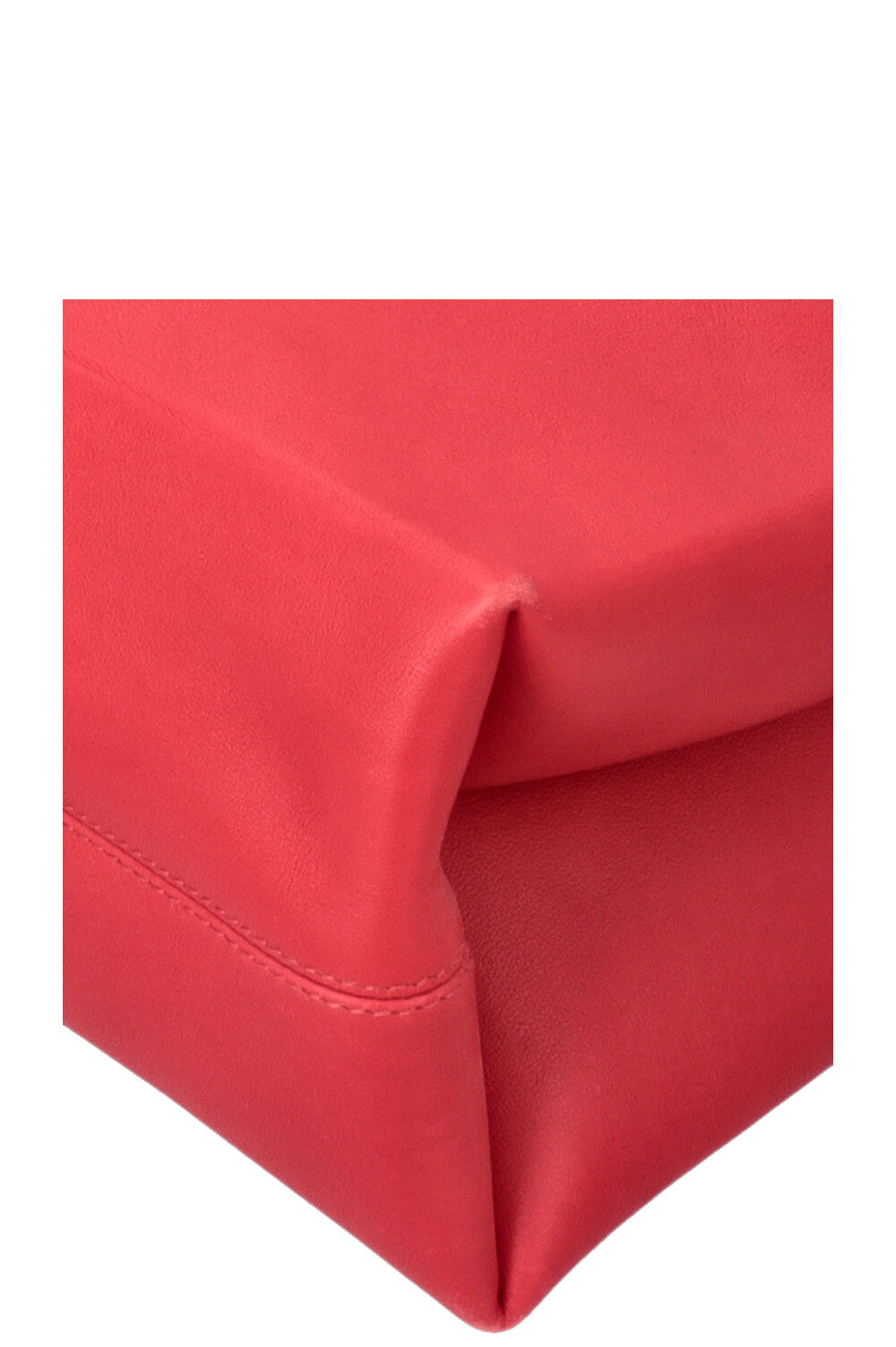 VALENTINO V Logo Tote Bag Leather Red