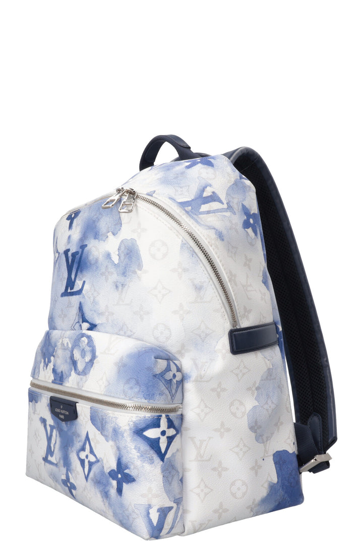 LOUIS VUITTON Sac à dos Discovery PM toile Monogram aquarelle bleue