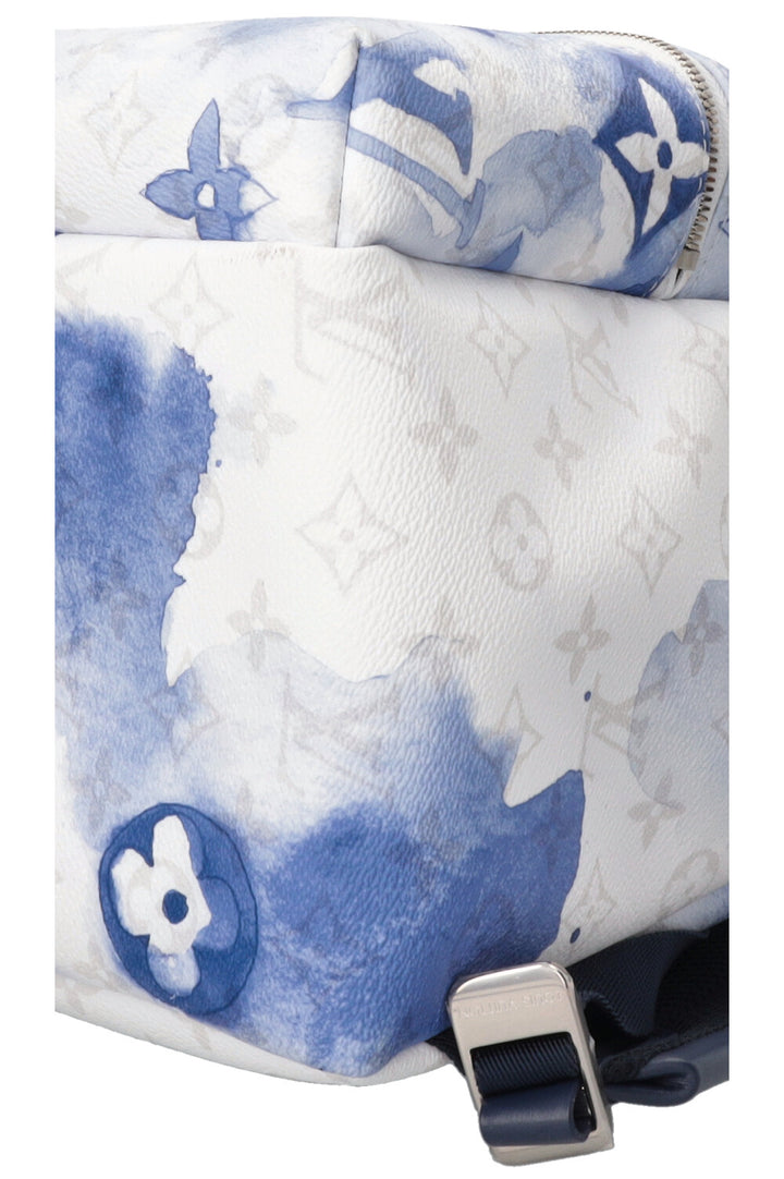 LOUIS VUITTON Sac à dos Discovery PM toile Monogram aquarelle bleue