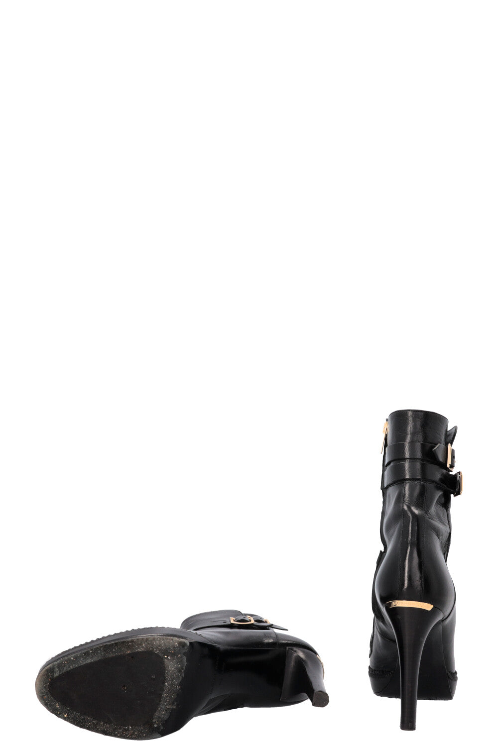 BURBERRY Brogue Manners 100 Platform Boots Black