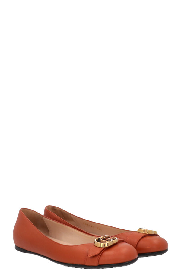 GUCCI GG Ballerina Flats Orange