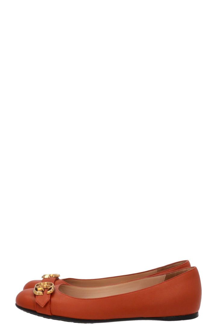 GUCCI GG Ballerina Flats Orange