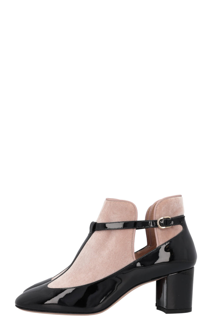 VALENTINO Mary Jane Heels Patent Velour Black Rose