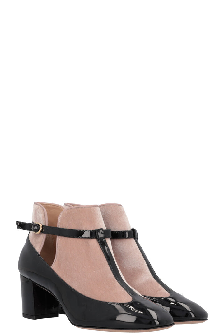 VALENTINO Mary Jane Heels Patent Velour Black Rose
