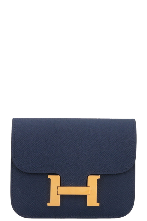 HERMÈS Constance Slim Wallet Epsom Bleu Nuit