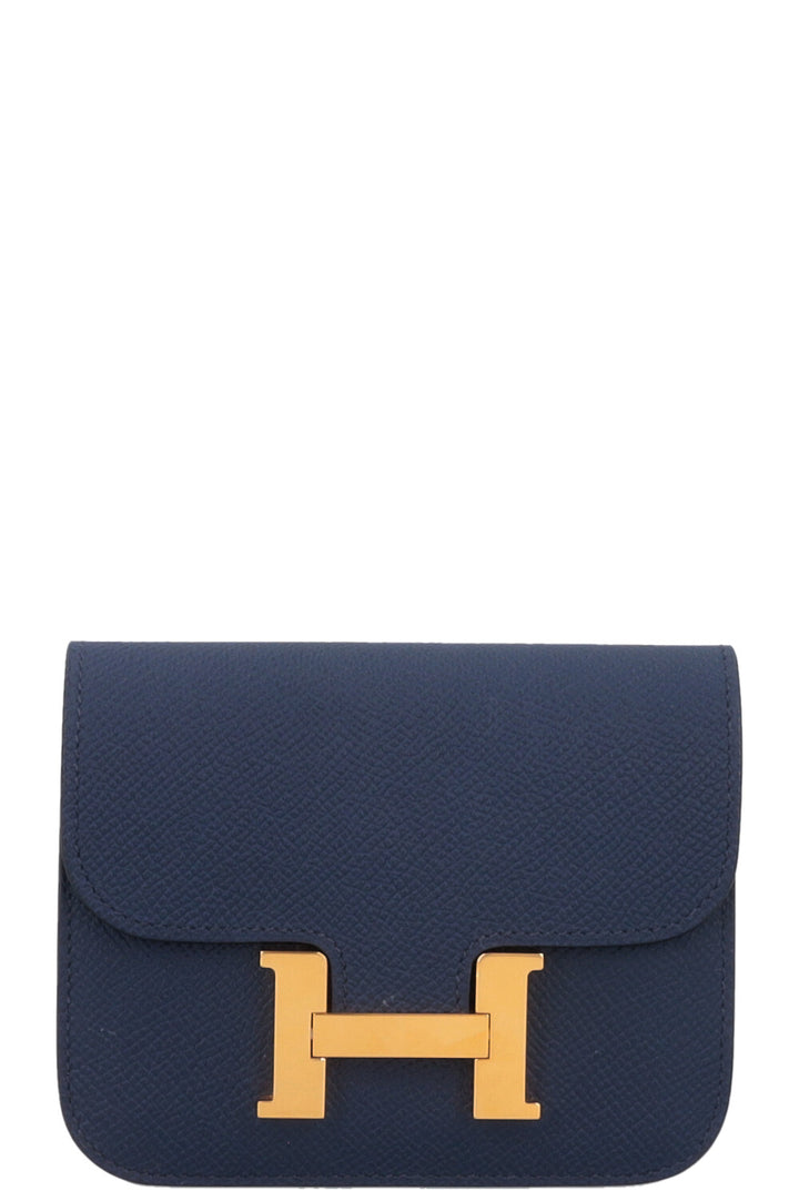 HERMÈS Constance Slim Wallet Epsom Bleu Nuit