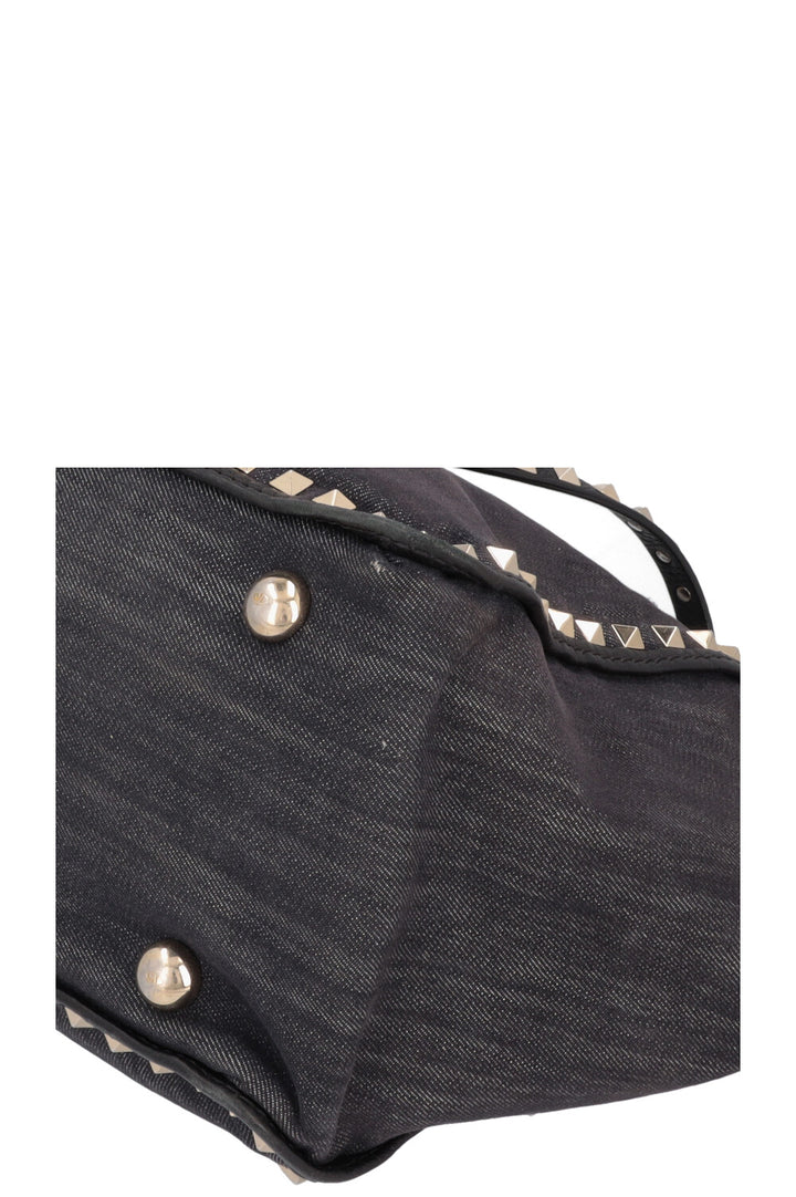 VALENTINO Small Rockstud Tote Bag Denim