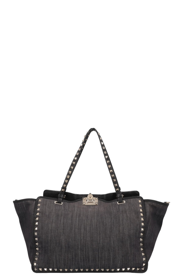 VALENTINO Small Rockstud Tote Bag Denim