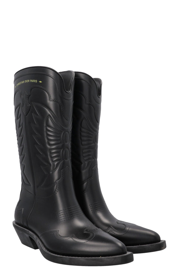 CHRISTIAN DIOR Bottes de Cowboy Caoutchouc Noir