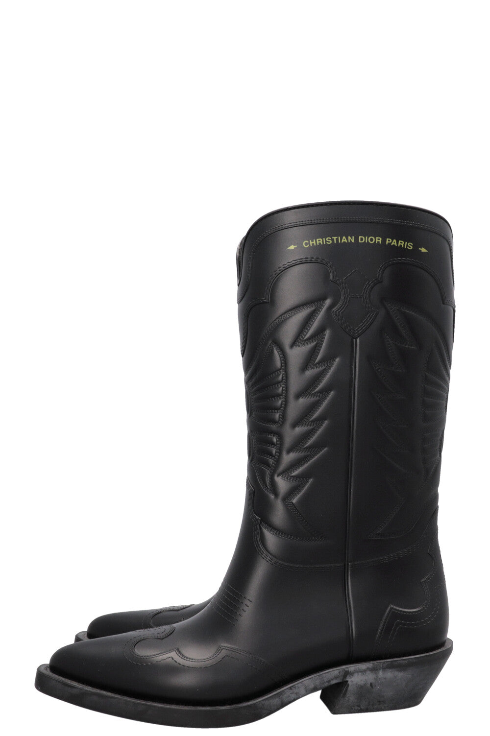CHRISTIAN DIOR Bottes de Cowboy Caoutchouc Noir
