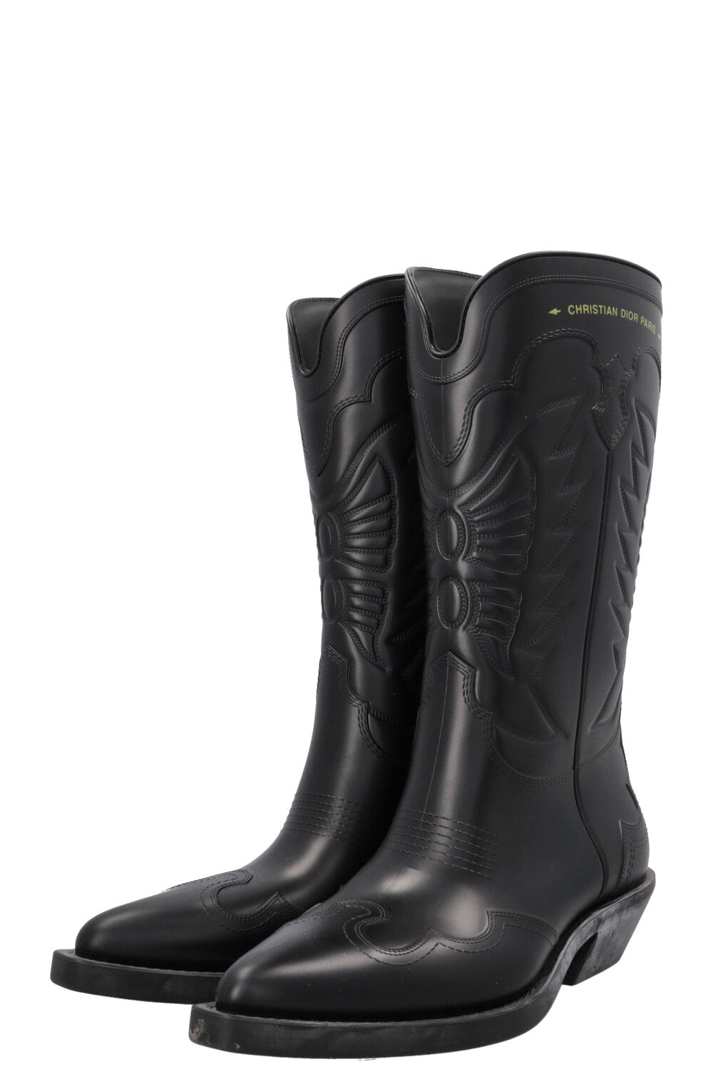CHRISTIAN DIOR Bottes de Cowboy Caoutchouc Noir