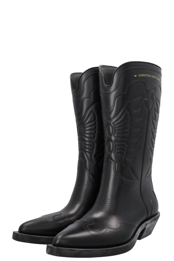 CHRISTIAN DIOR Bottes de Cowboy Caoutchouc Noir