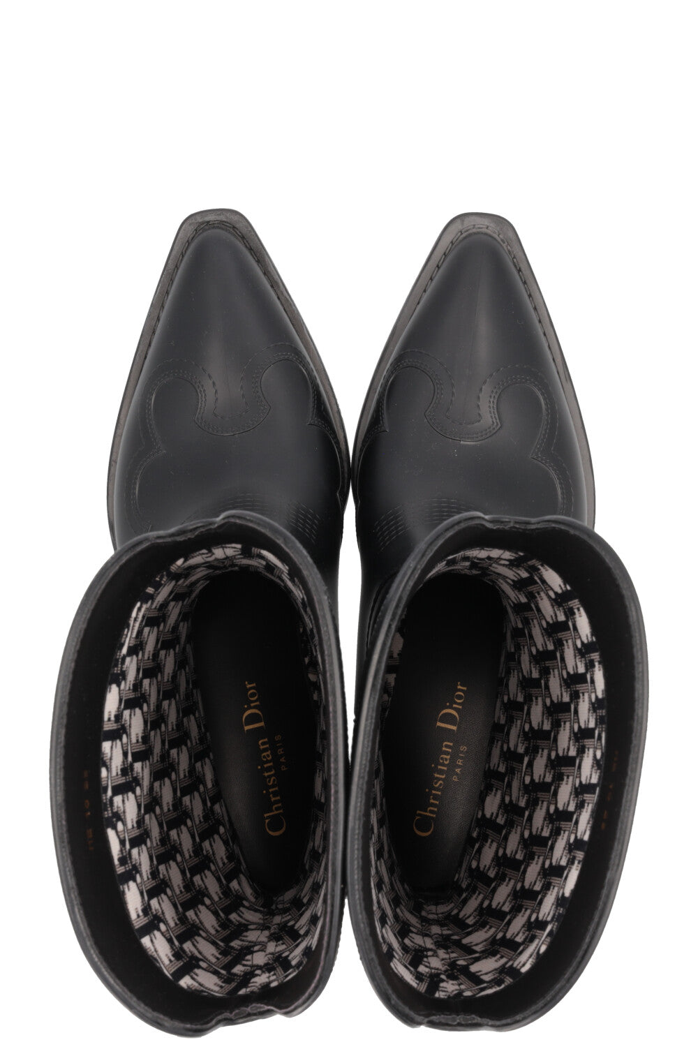 CHRISTIAN DIOR Bottes de Cowboy Caoutchouc Noir