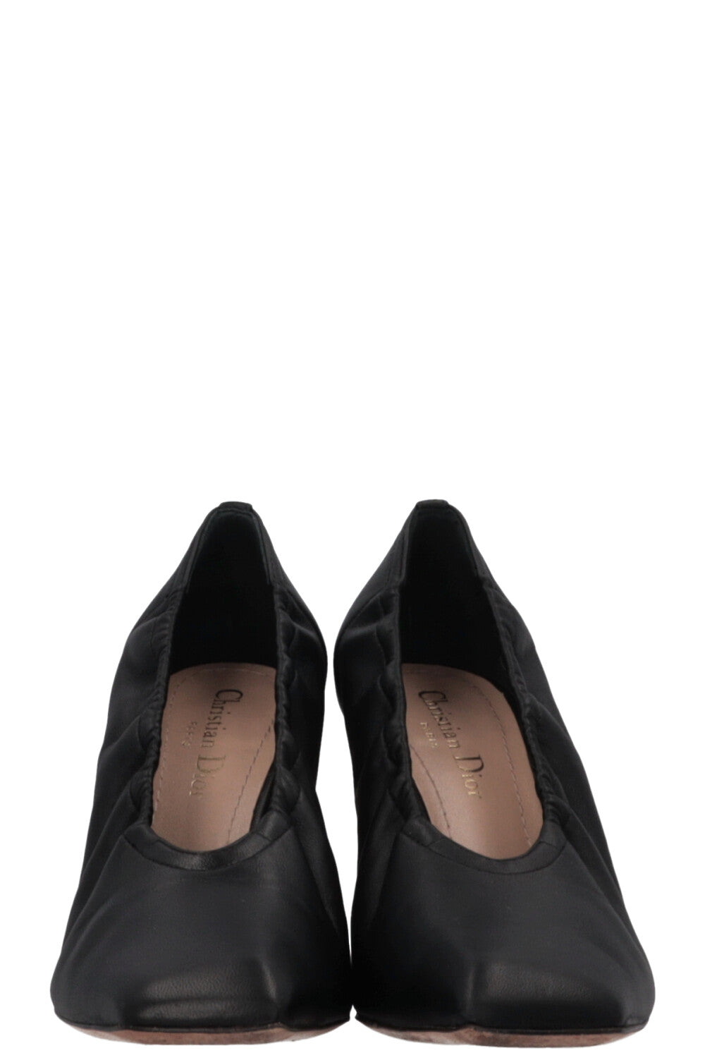 CHRISTIAN DIOR Golden Heel Sock Heels Black