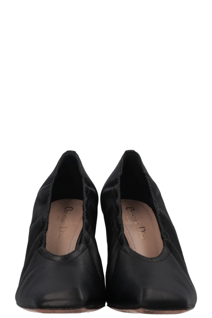 CHRISTIAN DIOR Golden Heel Sock Heels Black