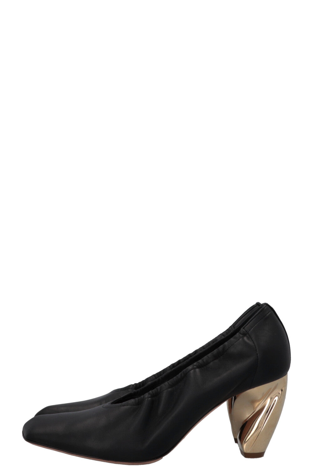 CHRISTIAN DIOR Golden Heel Sock Heels Black