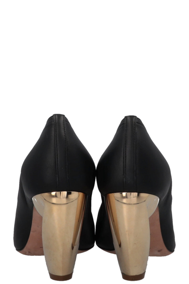 CHRISTIAN DIOR Golden Heel Sock Heels Black