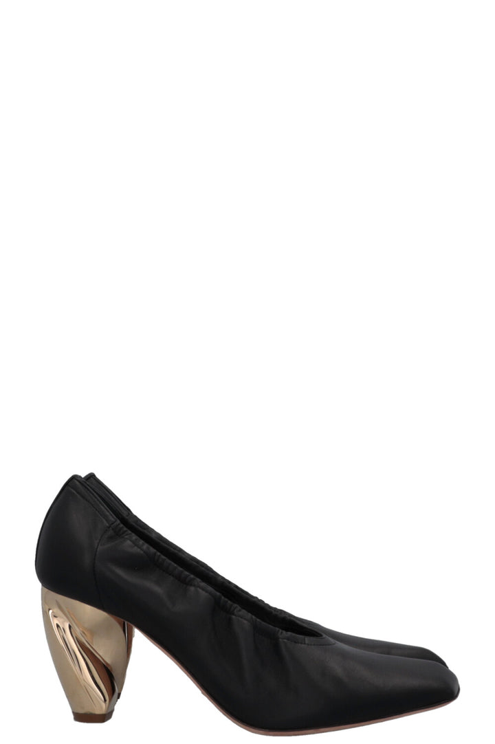 CHRISTIAN DIOR Golden Heel Sock Heels Black