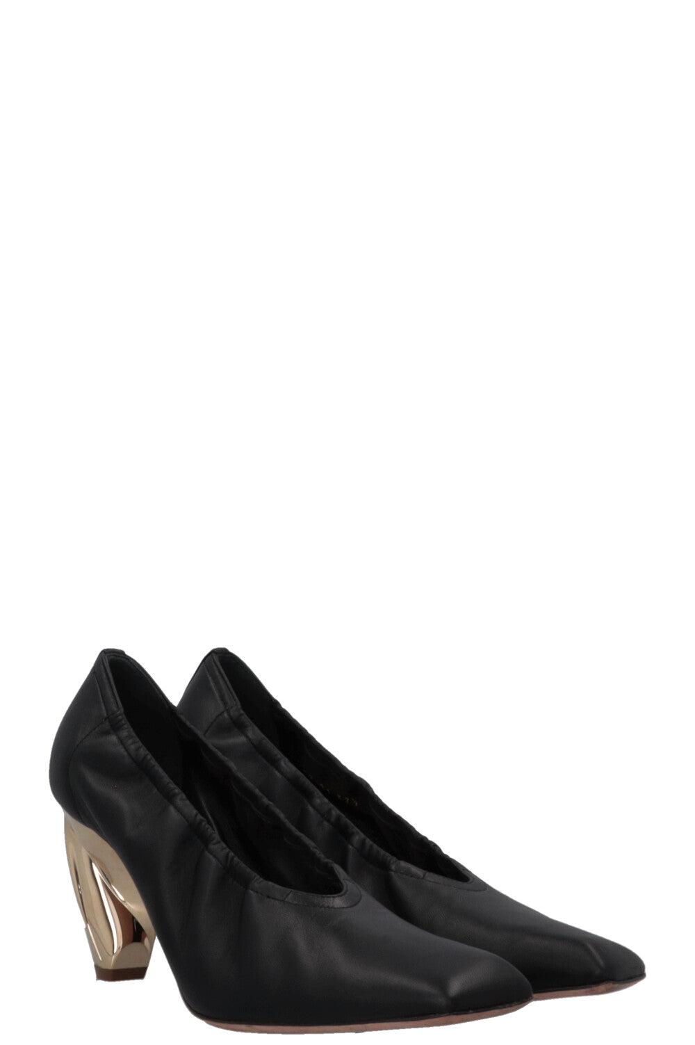 CHRISTIAN DIOR Golden Heel Sock Heels Black