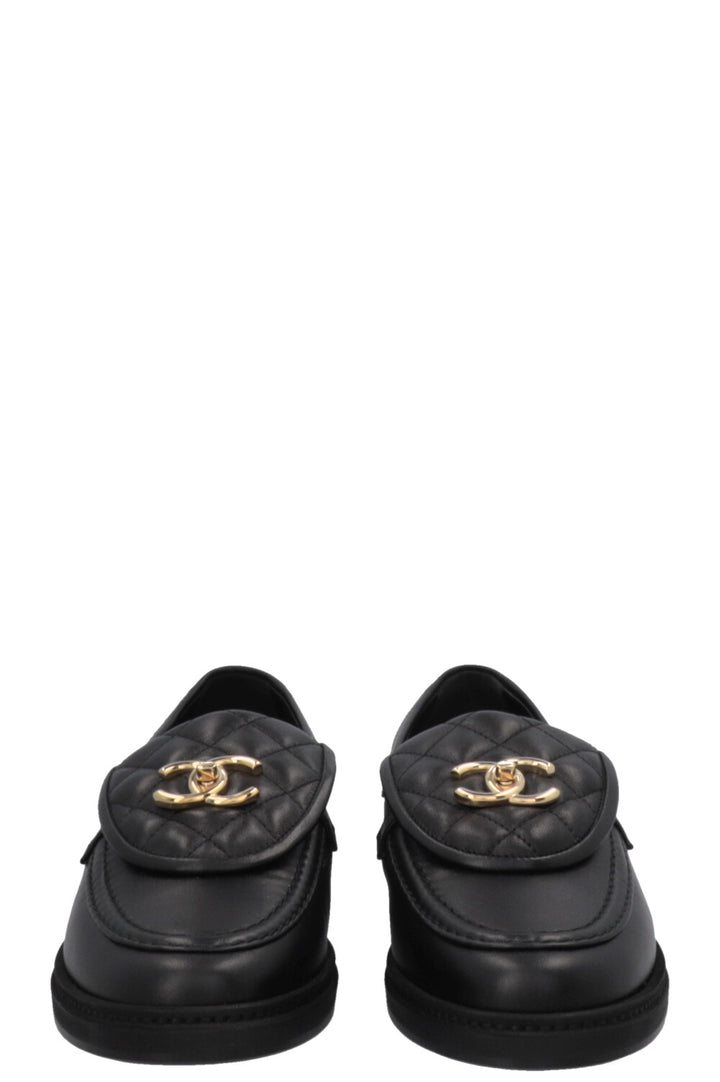 CHANEL Mocassins CC Noir