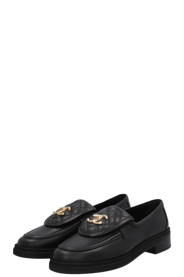 CHANEL Mocassins CC Noir