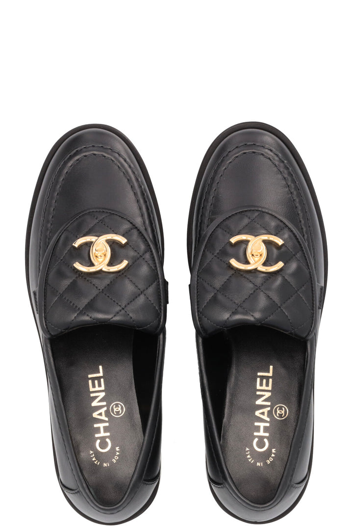CHANEL Mocassins CC Noir