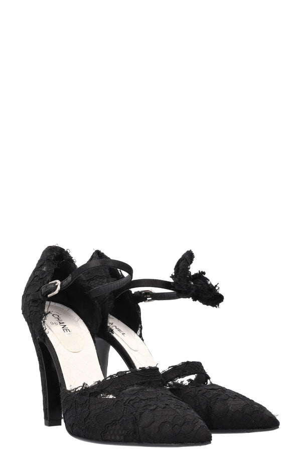 CHANEL Heels Lace Black