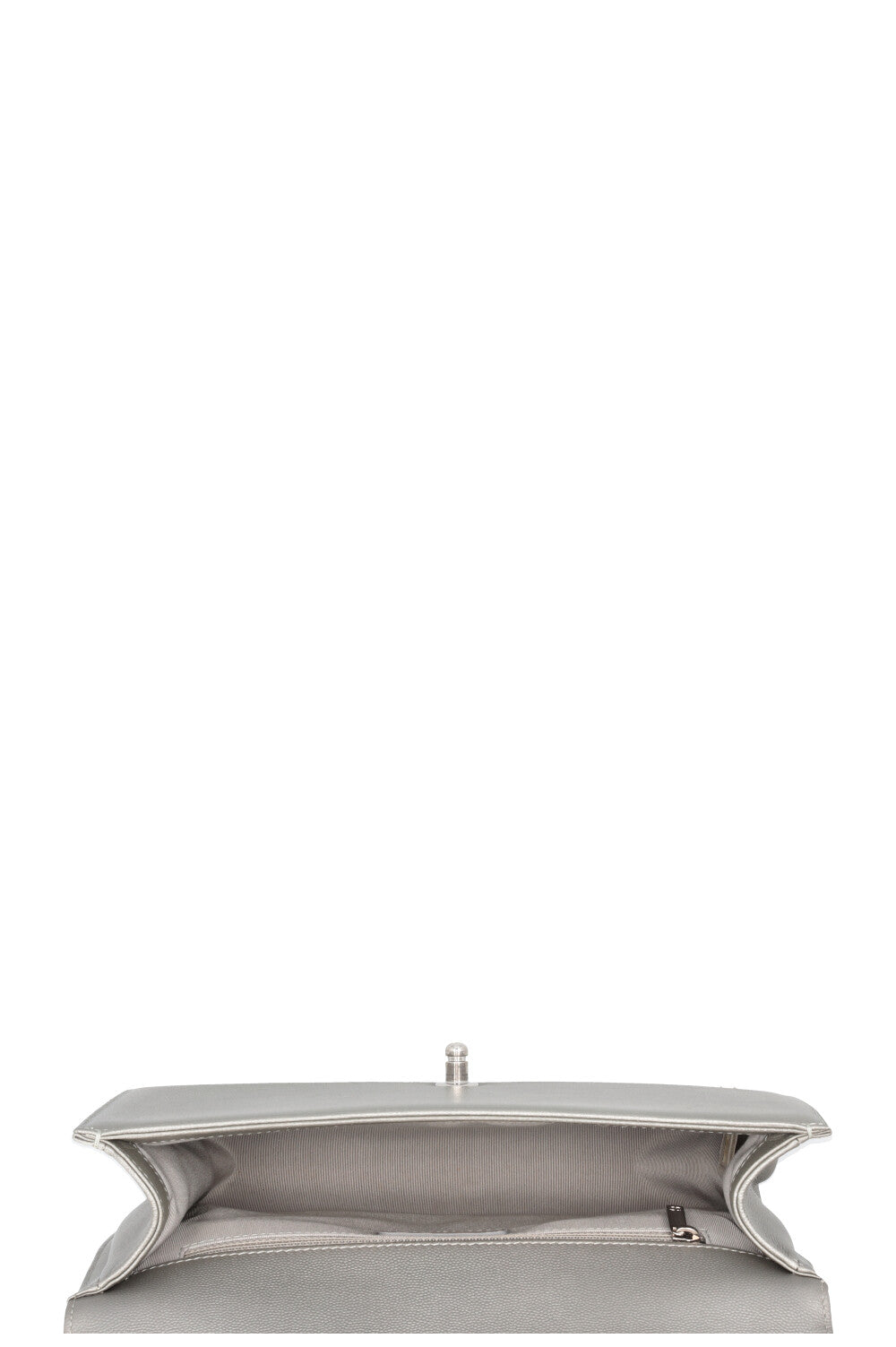 CHANEL New Medium Boy Bag Caviar Silver