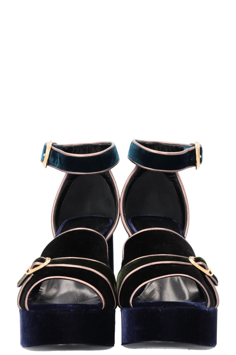 HERMÈS Violetta Heels Velvet Petrol Blue