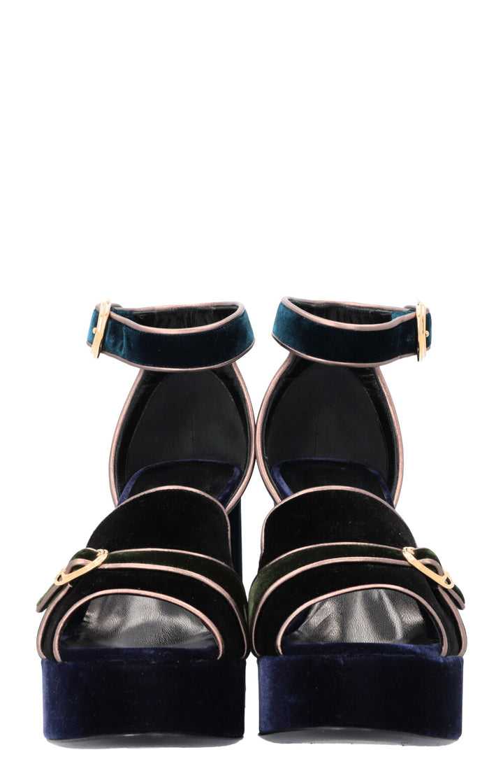 HERMÈS Violetta Heels Velvet Petrol Blue