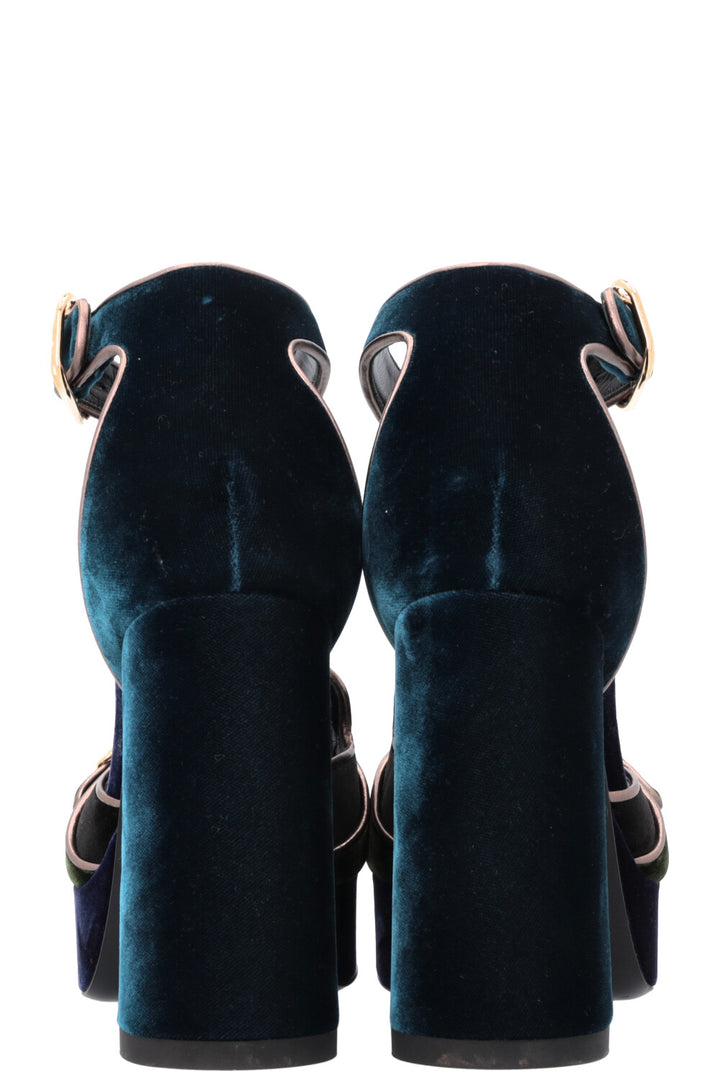 HERMÈS Violetta Heels Velvet Petrol Blue
