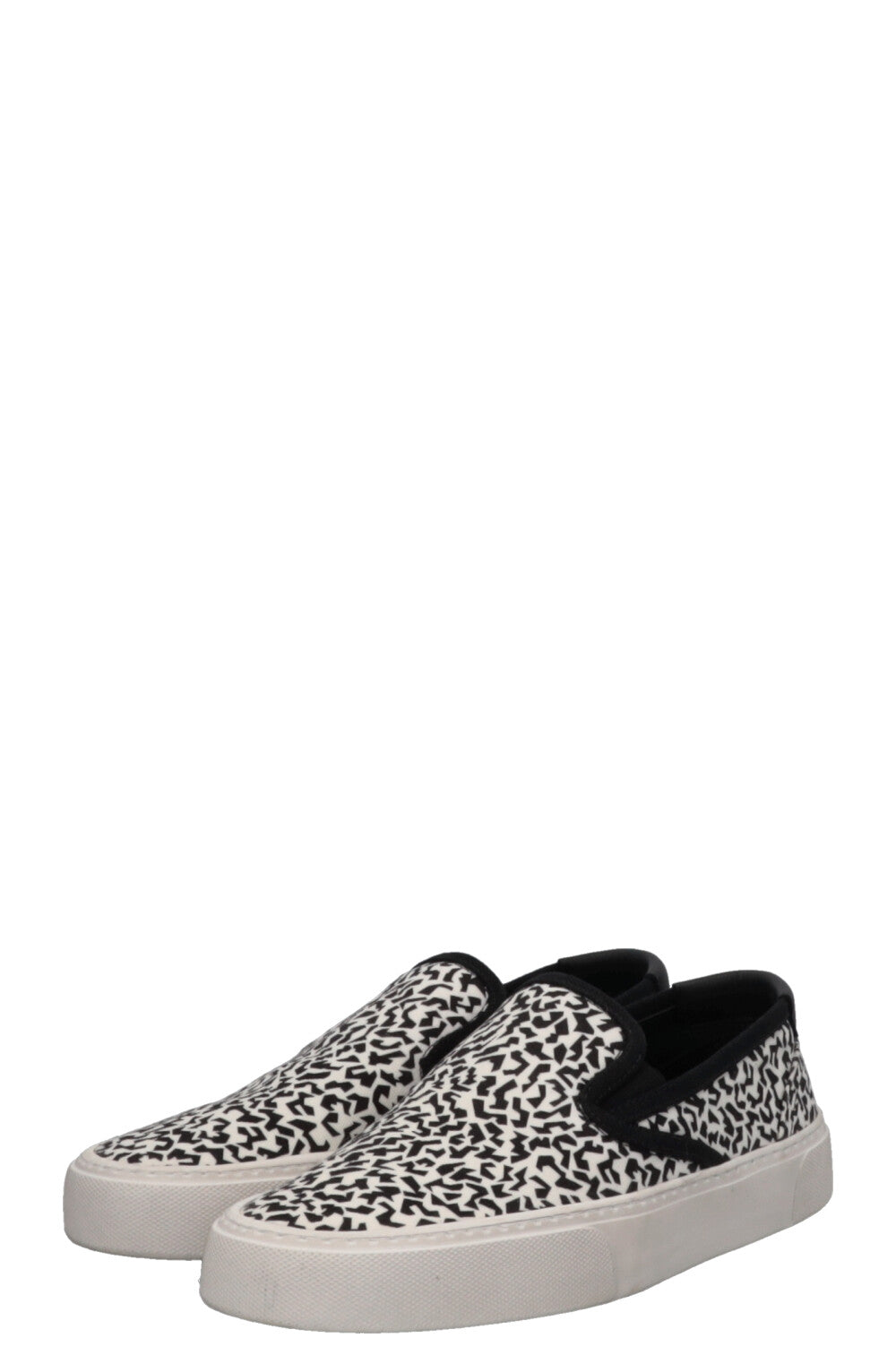 SAINT LAURENT Chaussures plates à enfiler en toile blanche