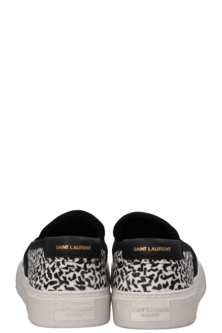 SAINT LAURENT Chaussures plates à enfiler en toile blanche