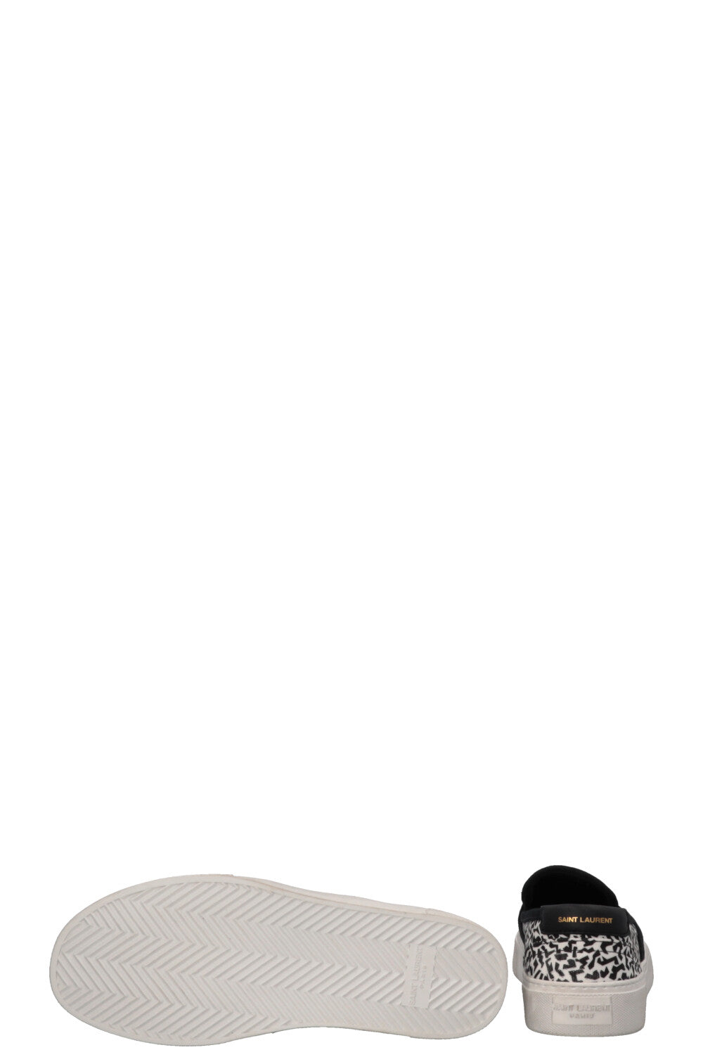 SAINT LAURENT Chaussures plates à enfiler en toile blanche