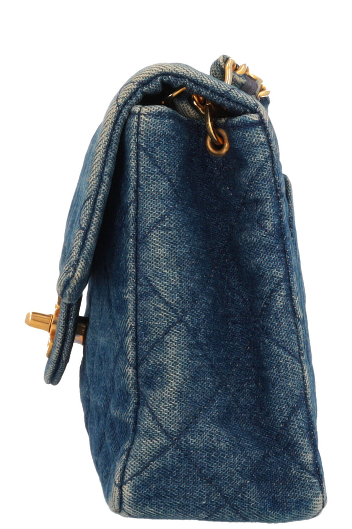 CHANEL Mini Square Flap Bag Denim Blue