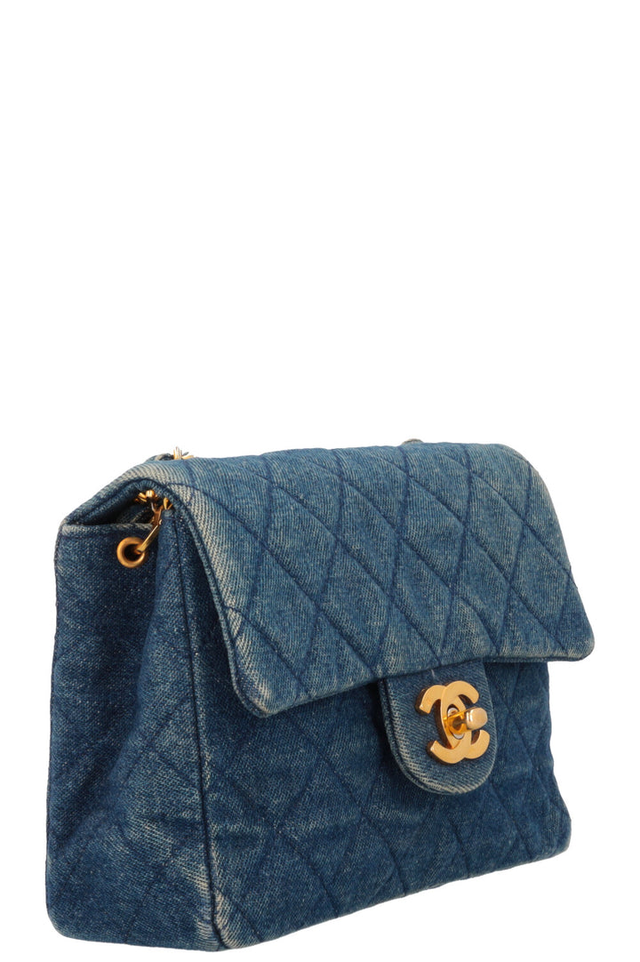 CHANEL Mini Square Flap Bag Denim Blue