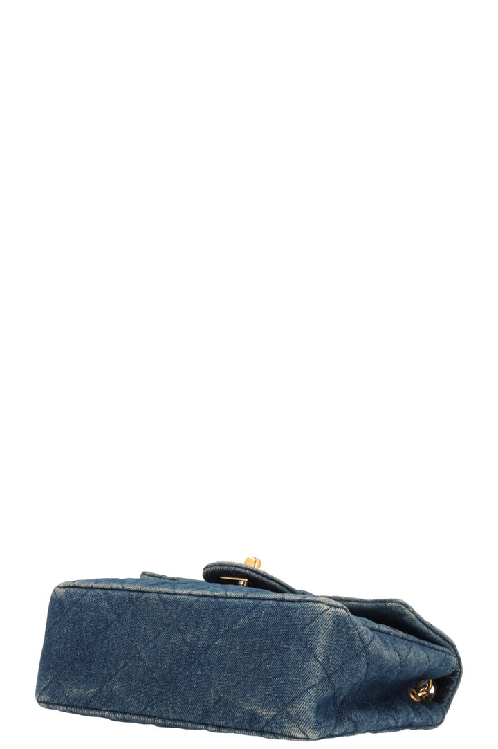 CHANEL Mini Square Flap Bag Denim Blue