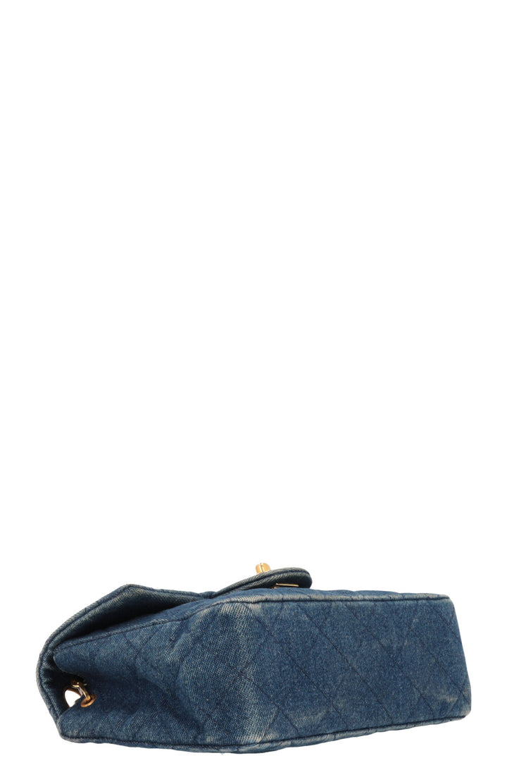 CHANEL Mini Square Flap Bag Denim Blue