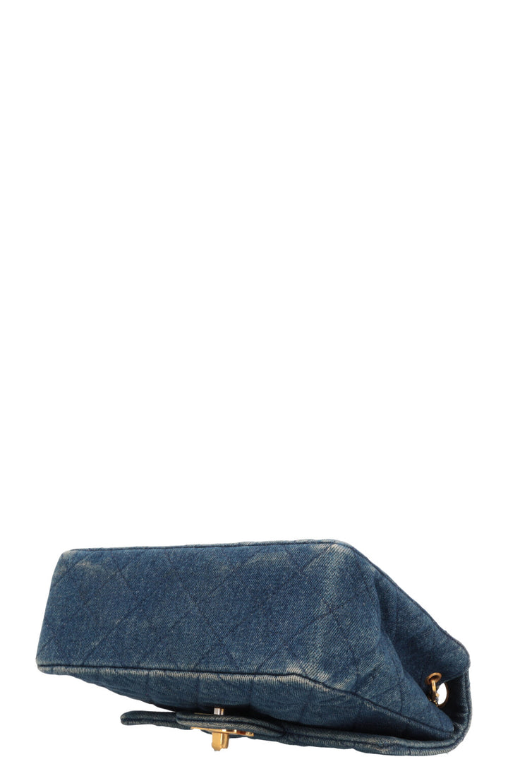 CHANEL Mini Square Flap Bag Denim Blue