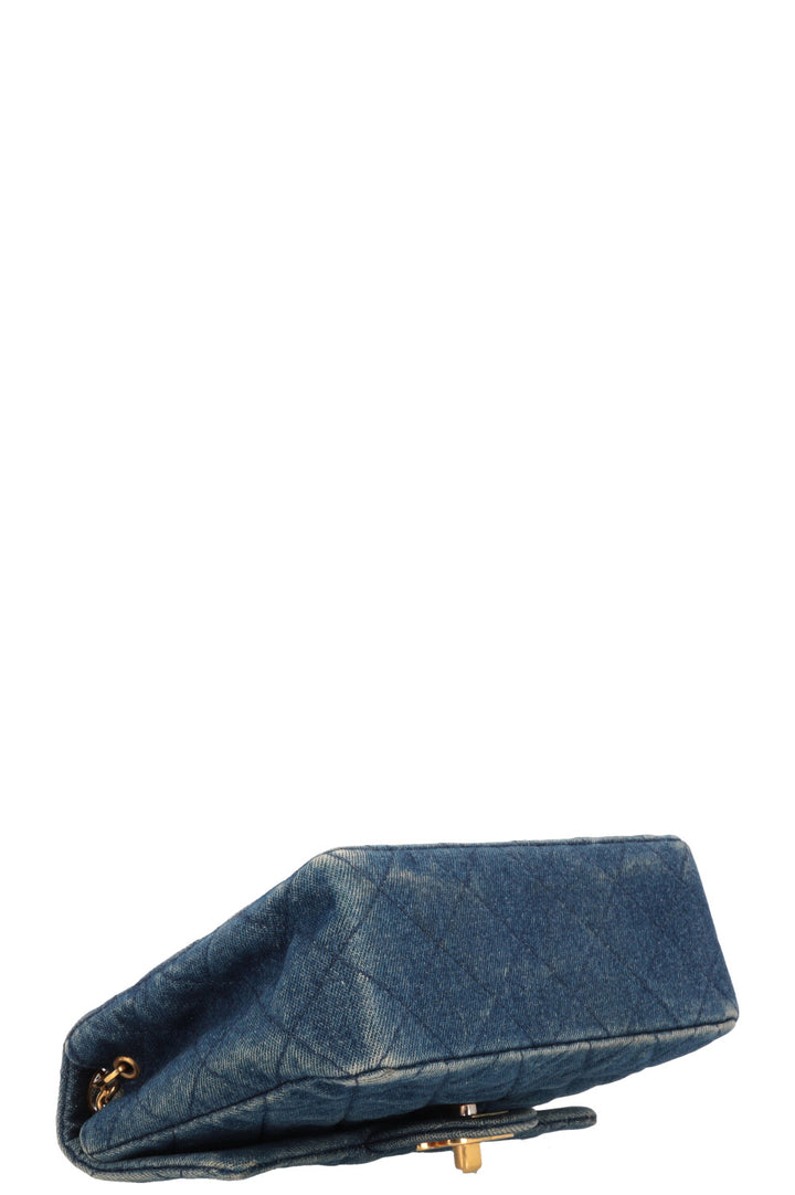 CHANEL Mini Square Flap Bag Denim Blue