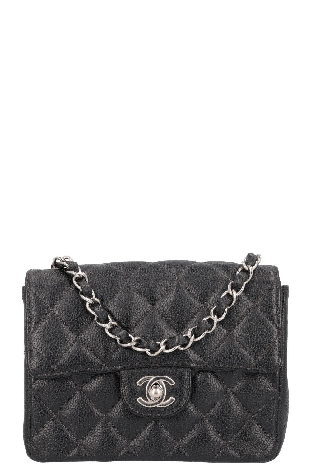 CHANEL Mini Square Flap Bag Caviar Black
